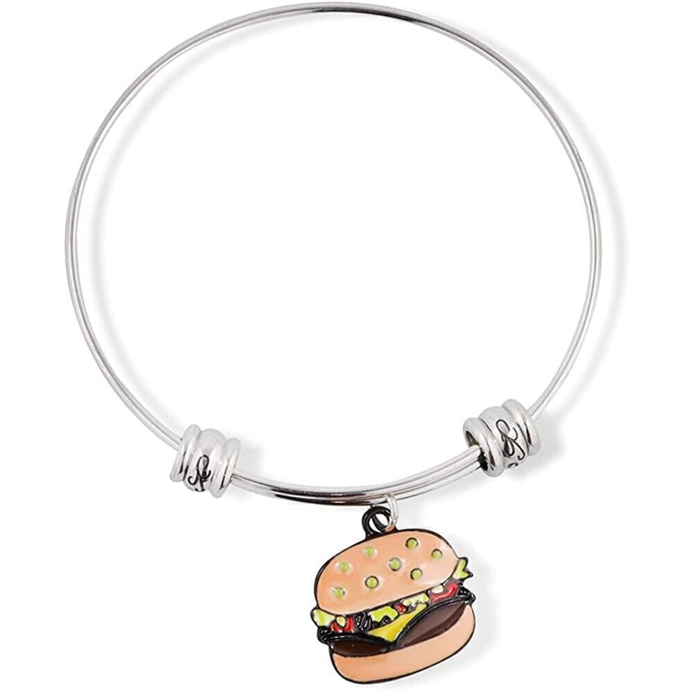 Hamburger Bracelet | Coloured Enamel Fancy Charm Bangle